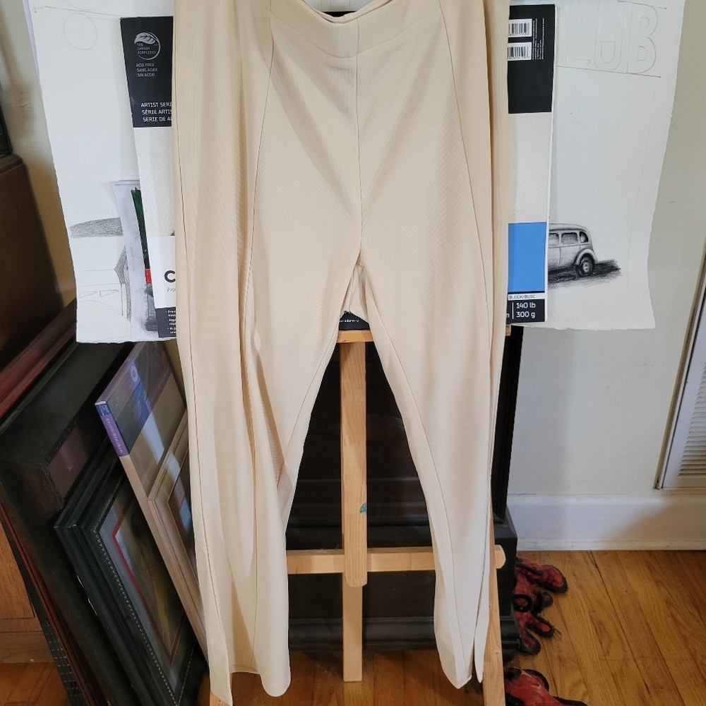 En Saison Cream High-Waisted Trousers